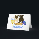 Got Latkes?  Hanukkah Pug Cards - Customizable Feiertagskarte<br><div class="desc">Got Latkes?  Hanukkah Pug Cards - Customizable - check out our matching stamps.</div>
