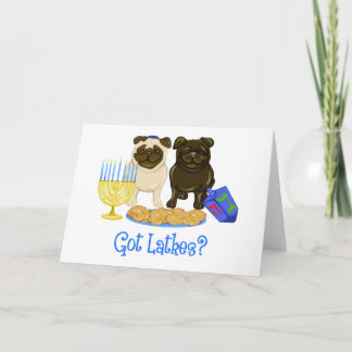 Got Latkes?  Hanukkah Pug Cards - Customizable Feiertagskarte