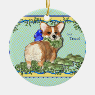 "Got Leckereien?" Corgi-Verzierung Keramikornament