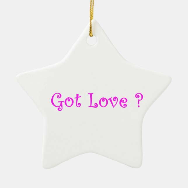 Got Liebe-Star-Ornament Keramik Ornament (Vorne)