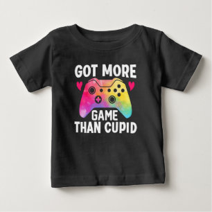 Got mehr Spiel als Cupid Valentine Video Game Baby T-shirt