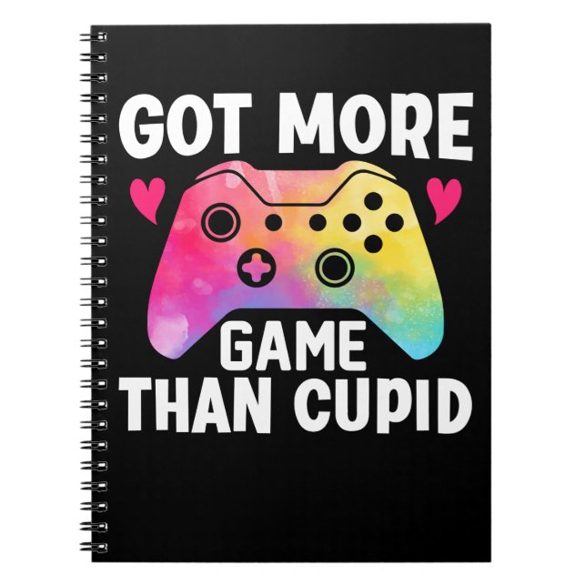 Got mehr Spiel als Cupid Valentine Video Game Notizblock (Vorderseite)