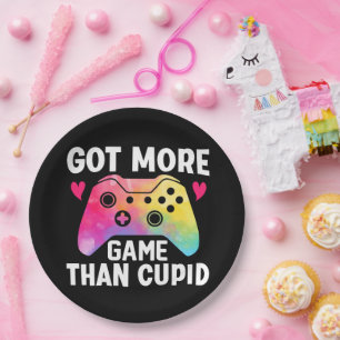 Got mehr Spiel als Cupid Valentine Video Game Pappteller