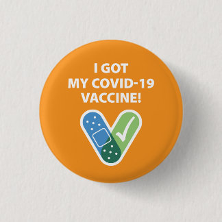 Got meinen COVID-19 Impfstoff! Bandaid Orange Button