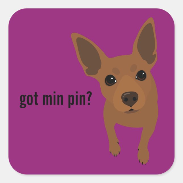 Got Min Button? Miniature Pinscher (rot) Sticker (Vorderseite)