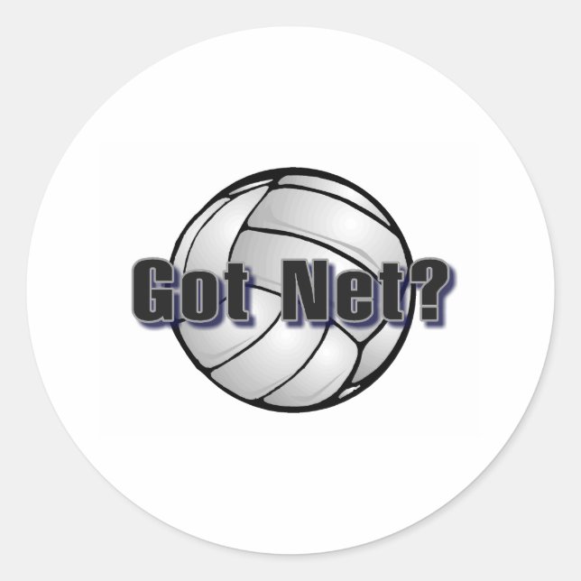 Got Netz (Volleyball) Runder Aufkleber (Vorderseite)