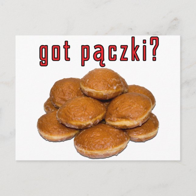 got Paczki? Polnisches Dessert Postkarte (Vorderseite)