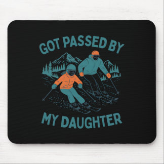 Got Ped By My Daughter Funny Skiing Dad Winter Spo Mousepad