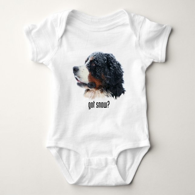 got Schnee? Bernese Gebirgshund Baby Strampler (Vorderseite)