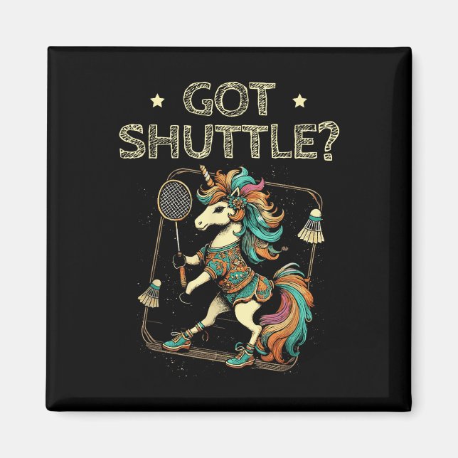 Got Shuttle Badminton Player Shuttle Racket Magnet (Vorne)