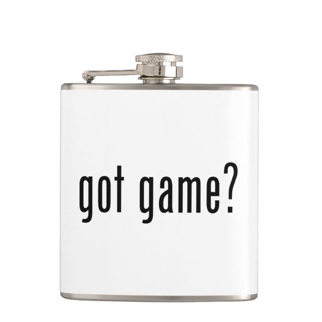 got Spiel? Flachmann (Vorderseite)