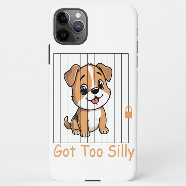 Got Too Silly Funny Dog Pun Humor  iPhone Hülle (Rückseite)