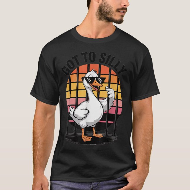 Got Too Silly Funny Goose Retro Sungles Jail Bird  T-Shirt (Vorderseite)