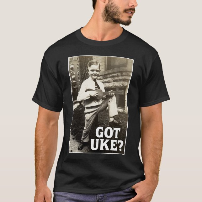 Got Uke? Dunkler kurzer T - Shirt die Hülse der (Vorderseite)