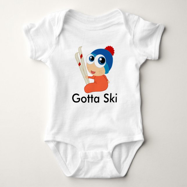 Got, um Ski zu fahren Baby-Strampler Baby Strampler (Vorderseite)