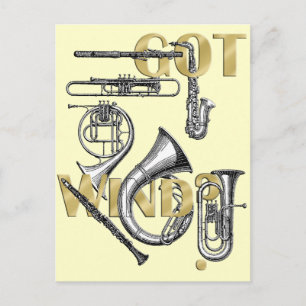 Got Wind Funny Wind Instrument Spieler Geschenke Postkarte