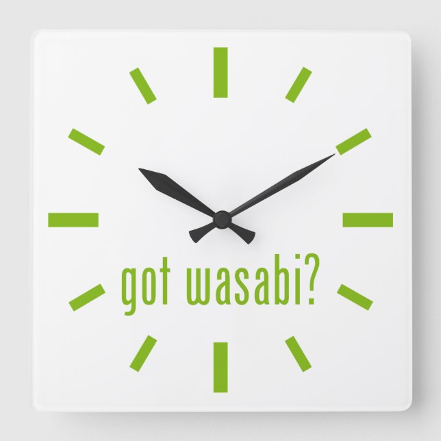 got Wwasabi? Quadratische Wanduhr (Vorderseite)