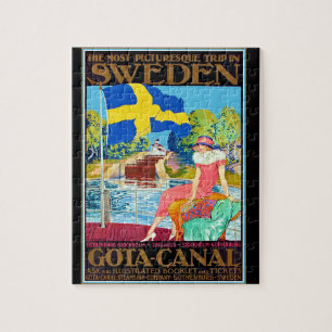 Gota Canal Sweden Vintage Travel Poster Puzzle