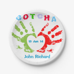 Gotcha Tag - Adoptions-Entwurf Pappteller