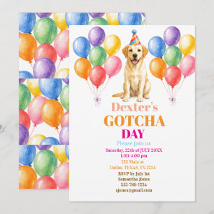 Gotcha-Tag Adoptionsparty Labrador Hund Haustier Einladung