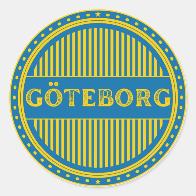 Göteborg City Pride Emblem – Swedish Identity Runder Aufkleber (Vorderseite)