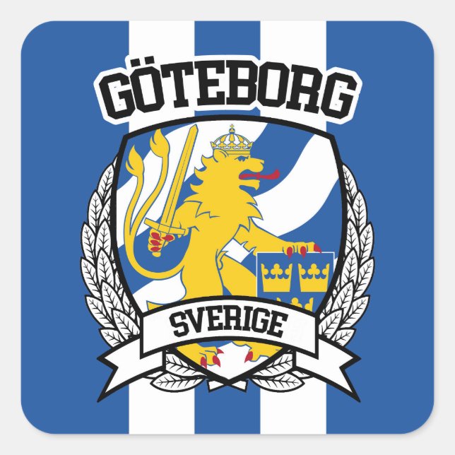 Göteborg Quadratischer Aufkleber (Vorderseite)