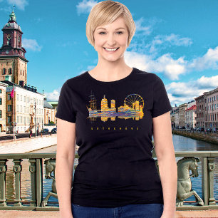 Göteborg Schweden Hafen Riesenrad Reise T-Shirt