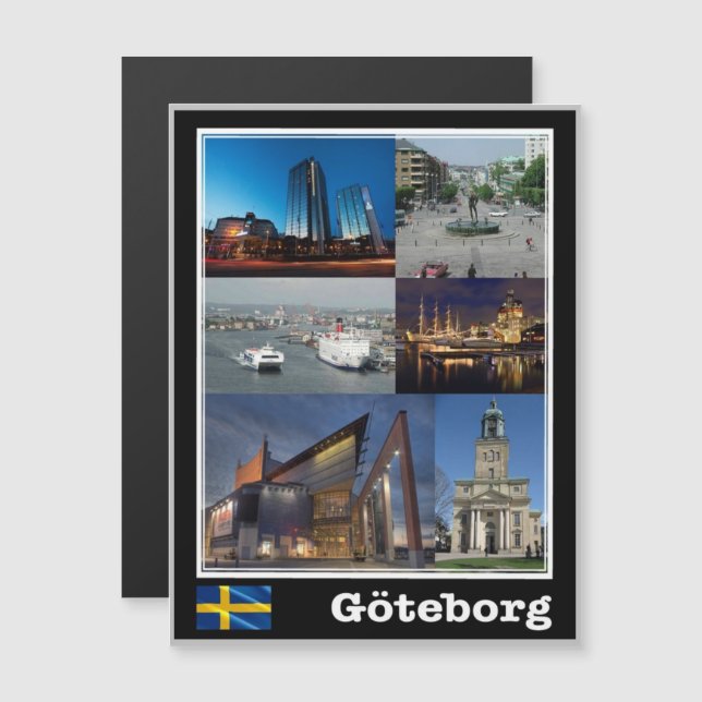 Göteborg - Schweden - Mosaik - Magnetkarte (Vorne/Hinten)