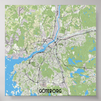 Göteborger Landkarte Poster