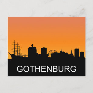 Göteborger Silhouette, Sommer-Sonnenuntergang Postkarte