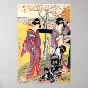 Gotenyama Kirschblüten-Triptychon verließ 1805 Poster