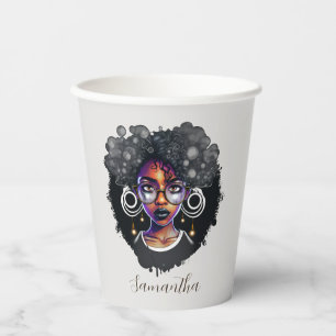 Goth Afro Woman Pappbecher