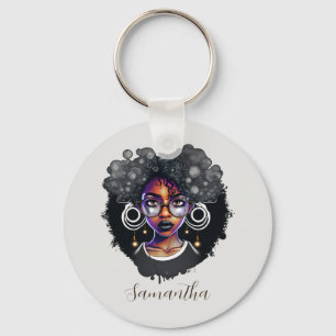 Goth Afro Woman Schlüsselanhänger