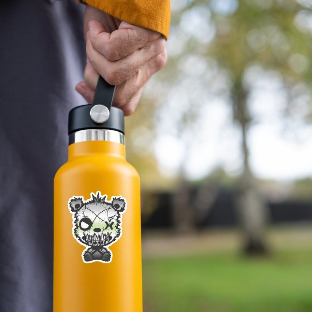 Goth Agender Pride Flag farbiger Bär Aufkleber (Von Creator hochgeladen)