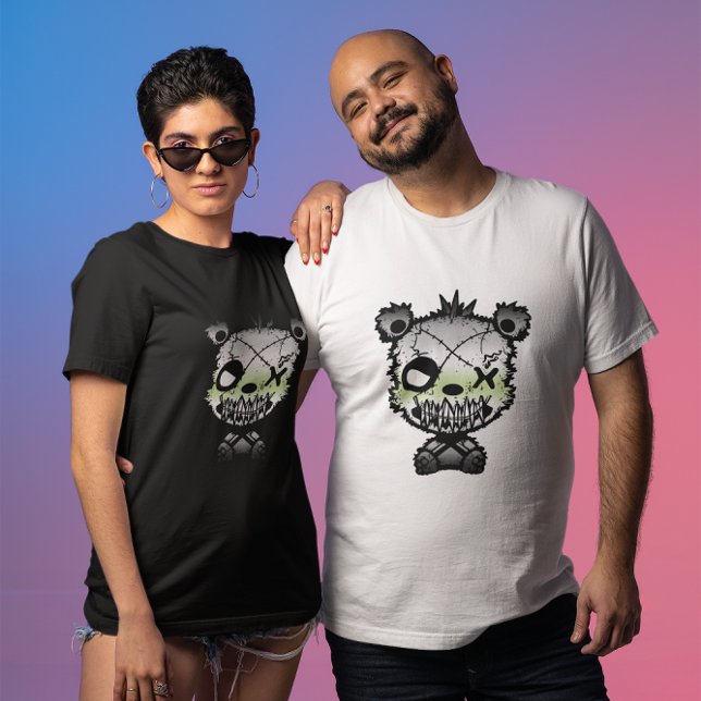Goth Agender Pride Flag farbiger Bär T-Shirt (Von Creator hochgeladen)