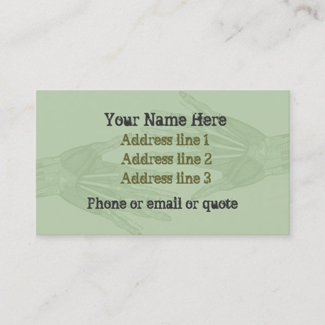 Goth Anatomy Hands Business Card Visitenkarte (Vorderseite)