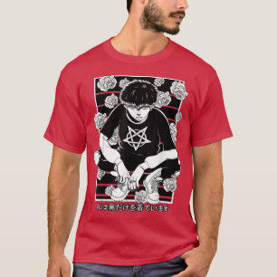 Goth Anime Boy Gothic Japanische ästhetische Vapor T-Shirt