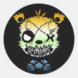 Goth AroAce Agender Pride Flag farbiger Bär Runder Aufkleber