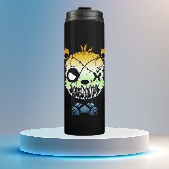 Goth AroAce Agender Pride Flag farbiger Bär Thermosbecher (Von Creator hochgeladen)