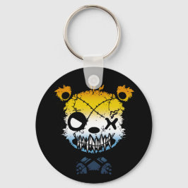 Goth AroAce Pride Flag farbiger Bär Schlüsselanhänger