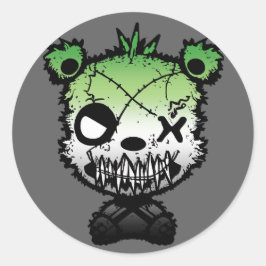 Goth Aromantic Prilag Flag gefärbter Bär Runder Aufkleber