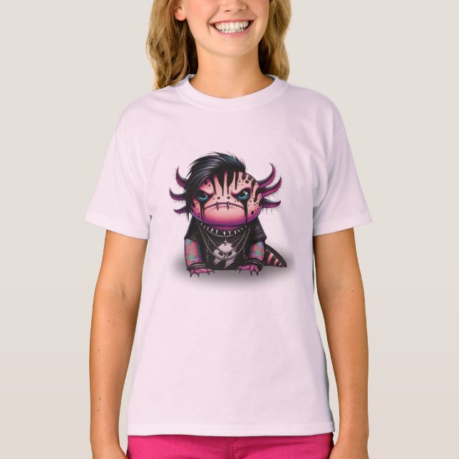 Goth Axolotl T - Shirt für Kinder (Vorderseite)