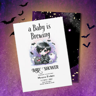 Goth Baby Boy brütet Hexenmeister Ghost Couldron Einladung