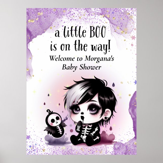 Goth Baby Duwer Gender Neutral Lila Black Crow Poster (Vorne)