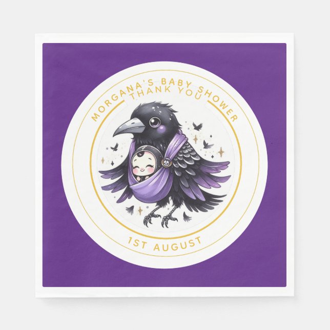 Goth Baby Girl Dusche Bat Vampire Partyware Serviette (Vorderseite)