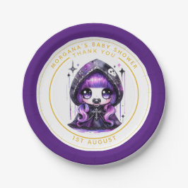 Goth Baby Girl Dusche von Crow Vielen Dank Pappteller