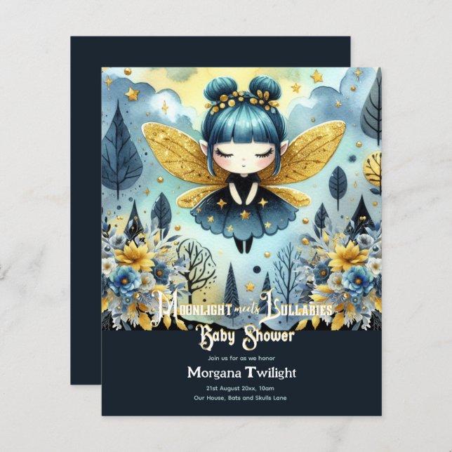 Goth Baby Shower Niedlich Girl Moonlight Lullabies (Vorne/Hinten)