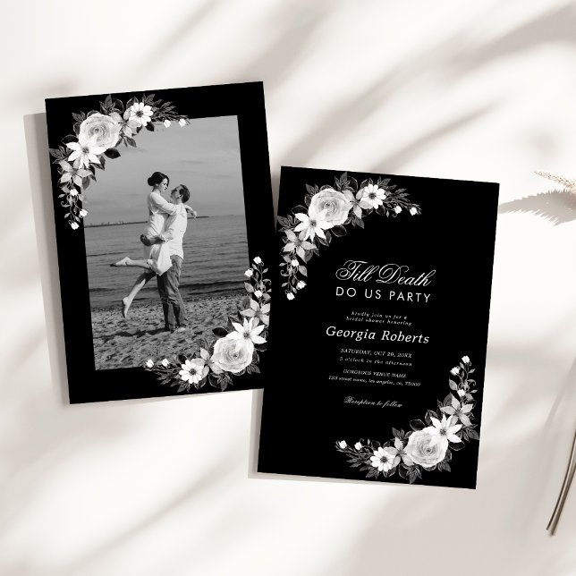 Goth bis Death Do us Party Blumenzwiebeln Brautpar Einladung (Von Creator hochgeladen)