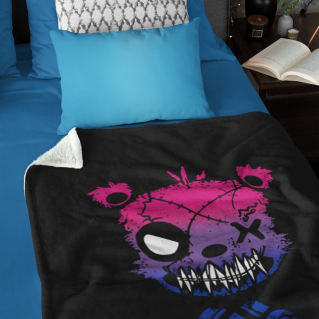 Goth Bisexual Prilag Flag farbiger Bär Sherpadecke (Von Creator hochgeladen)