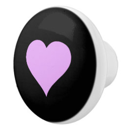 Goth Black and Pink Heart Design Keramikknauf